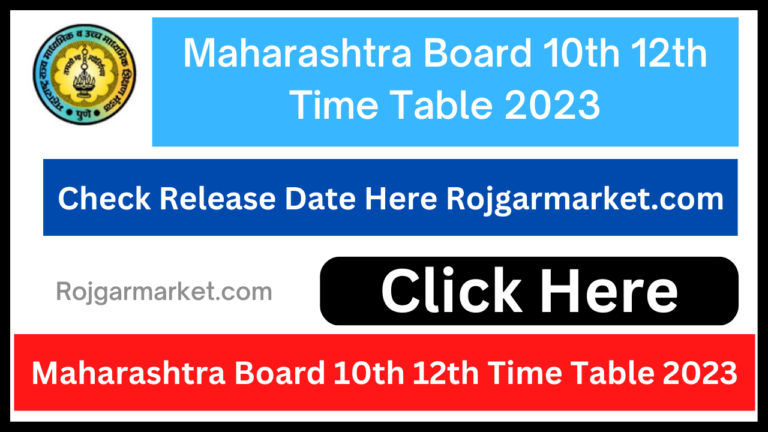 Maharashtra Board 10th 12th Time Table 2023